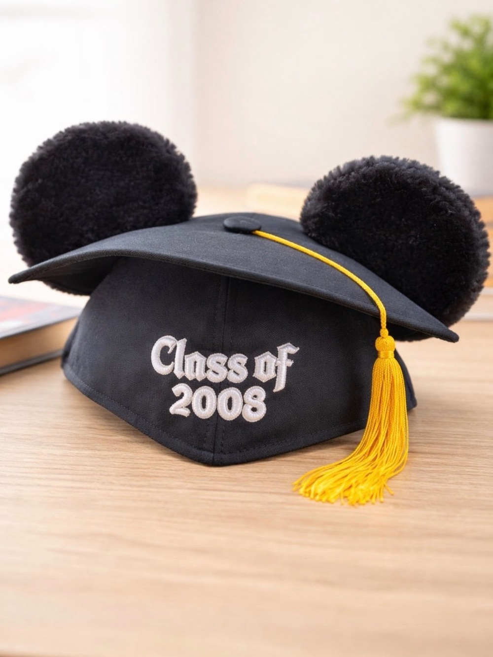 Black "Class of 2008" Graduation Cap with Yellow Tassel